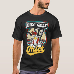 Retro Frisbee Player Women Disk Golf Chick T Shirt
