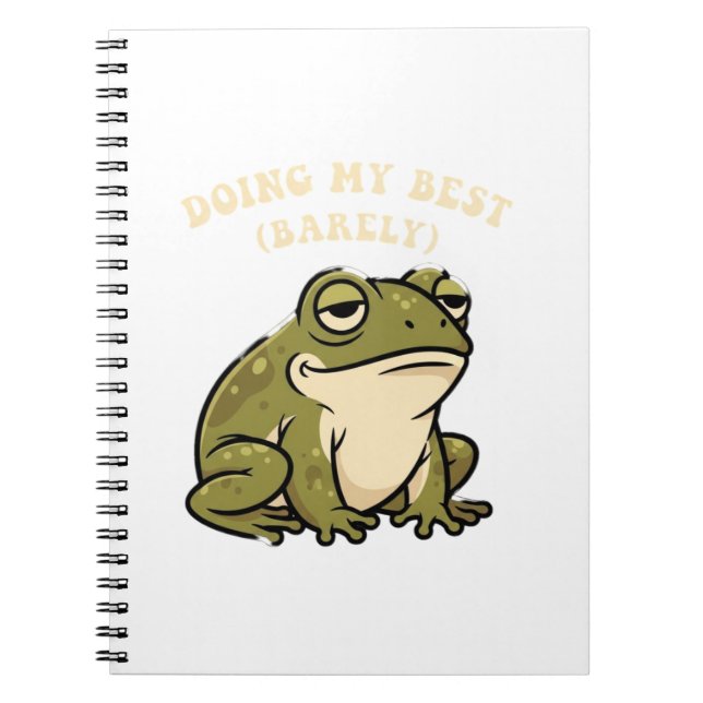 Retro Frog Bare Minimum Lined Notebook Anteckningsbok (Framsidan)