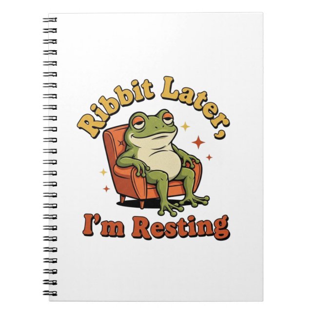 Retro Frog Funny Quote Lined Notebook Anteckningsbok (Framsidan)