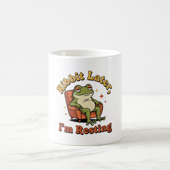 Retro Frog Relax Humor White Coffee Mug Kaffemugg (Center)