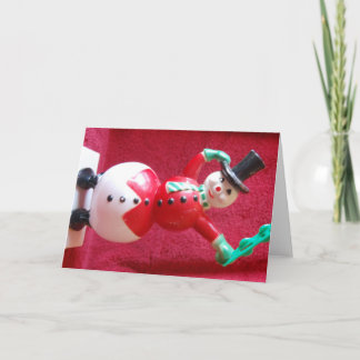 Retro Frosty Snögubbe Helgkort