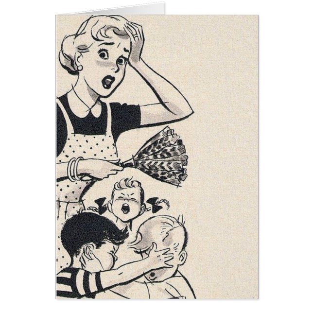 Retro fru - en mamma på henne intelligens avslutar hälsningskort (Framsidan)