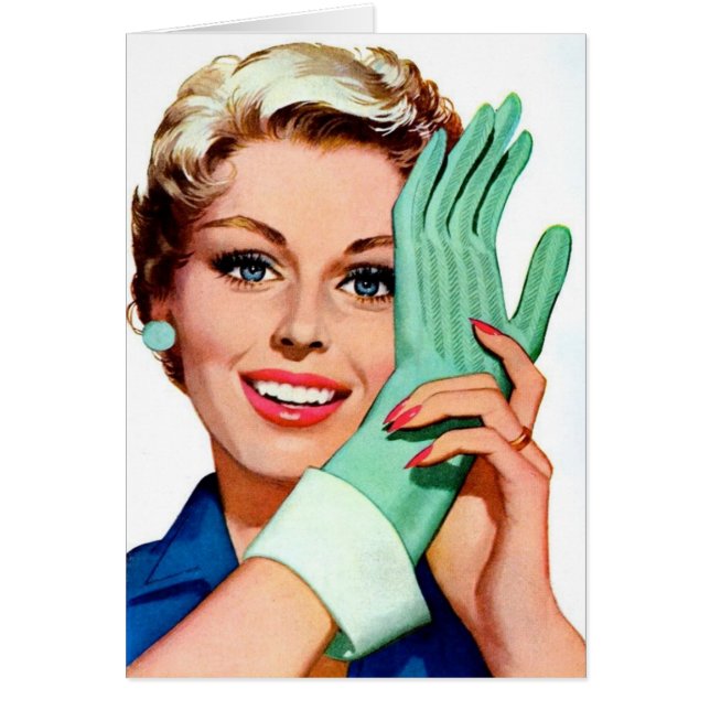 Retro fru - I-känselförnimmelsenågot liknande Hälsningskort (Framsidan)