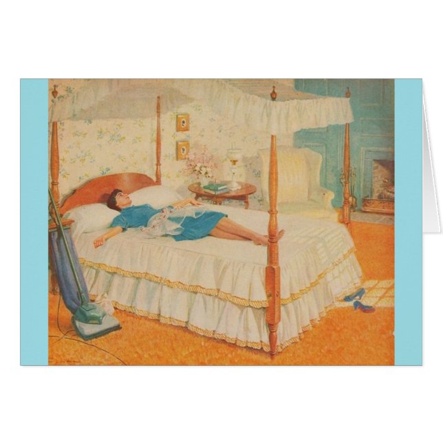 Retro fru - min ensamma Time, Hälsningskort (Framsidan Horizontal)