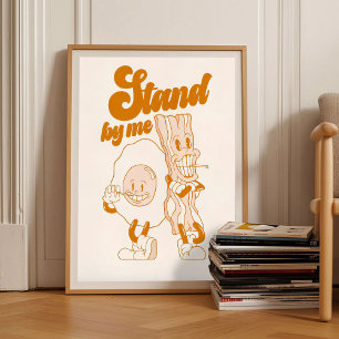 Retro Frukost Tryck Vintage Diner Illustration