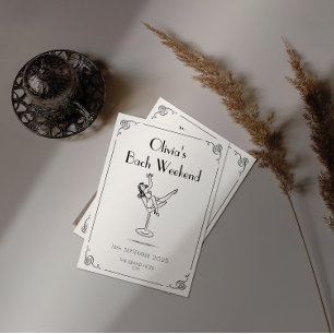Retro Fun & Whimsy Unik Bachelorette Inbjudningar
