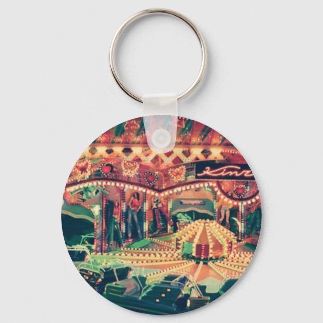 Retro Funfair Filtered Photo Keychain Nyckelring (Framsida)