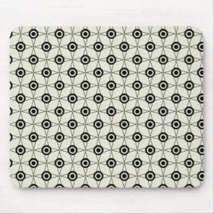 Retro Funk Geometric Mousepad, Black and Ivory Musmatta
