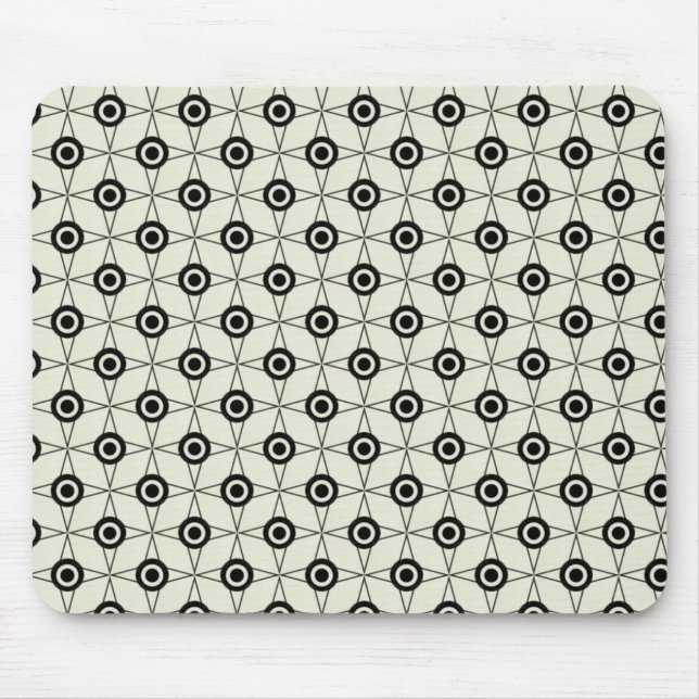 Retro Funk Geometric Mousepad, Black and Ivory Musmatta (Framsidan)