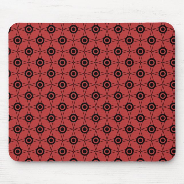 Retro Funk Geometric Mousepad, Red Musmatta (Framsidan)