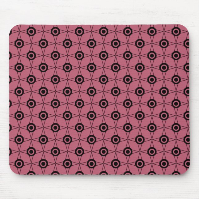 Retro Funk Geometric Mousepad, Rosa Musmatta (Framsidan)