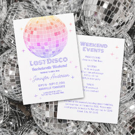 Retro Funky 70 Rosa Disco Bachelorette Helg Inbjudningar