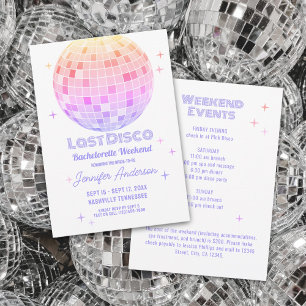 Retro Funky 70 Rosa Disco Bachelorette Helg Inbjudningar