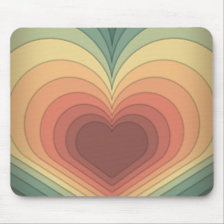 Retro Funky Colorful Heart Mousepad Musmatta