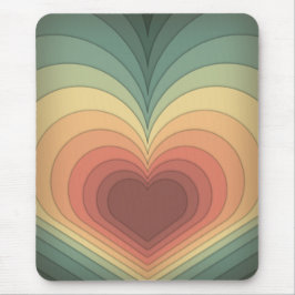 Retro Funky Colorful Heart Mousepad Musmatta