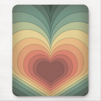 Retro Funky Colorful Heart Mousepad Musmatta