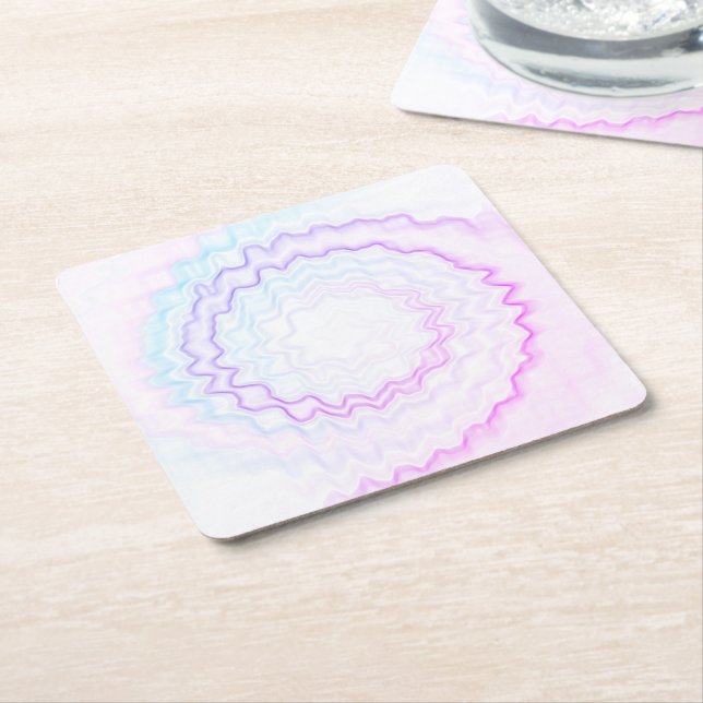 Retro funky färglös snurremsfärgning tjock färgen  underlägg papper kvadrat (Vinklad)