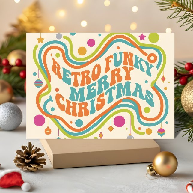Retro Funky God Jul Helgkort (Skapare uppladdad)