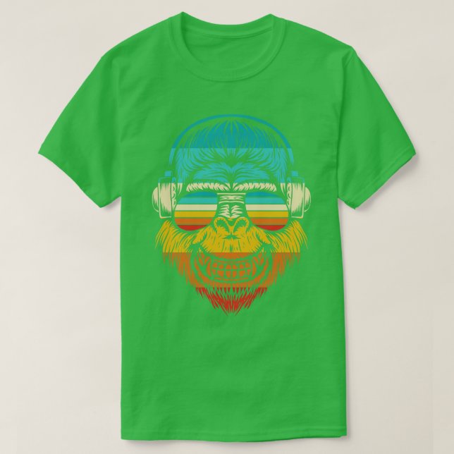 Retro Funky Gorilla T Shirt (Design framsida)