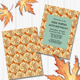 Retro Funky Groovy Boho Botanical Birthday Inbjudningar