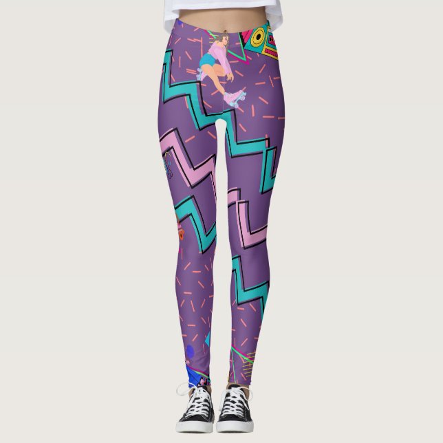 Retro Funky  Leggings (Framsida)