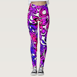 Retro Funky Ljusa färger popup-bild Leggings