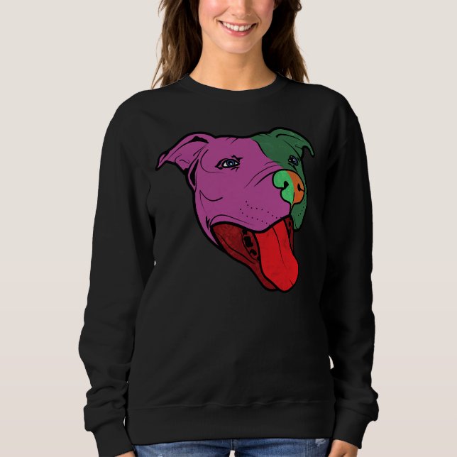 Retro Funky Pitbull T Shirt (Framsida)
