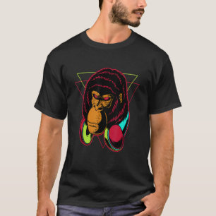 Retro Funky Rave DJ Gorilla Ape Head T Shirt