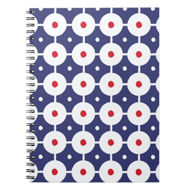 Retro Funky Sömlös Vintage Design Anteckningsbok (Framsidan)