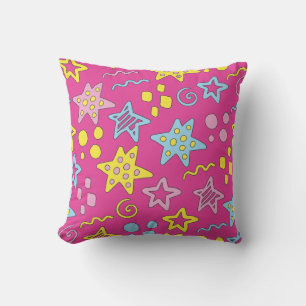 Retro Funky tecknad Pop Art Stars Memphis 80s Kudde