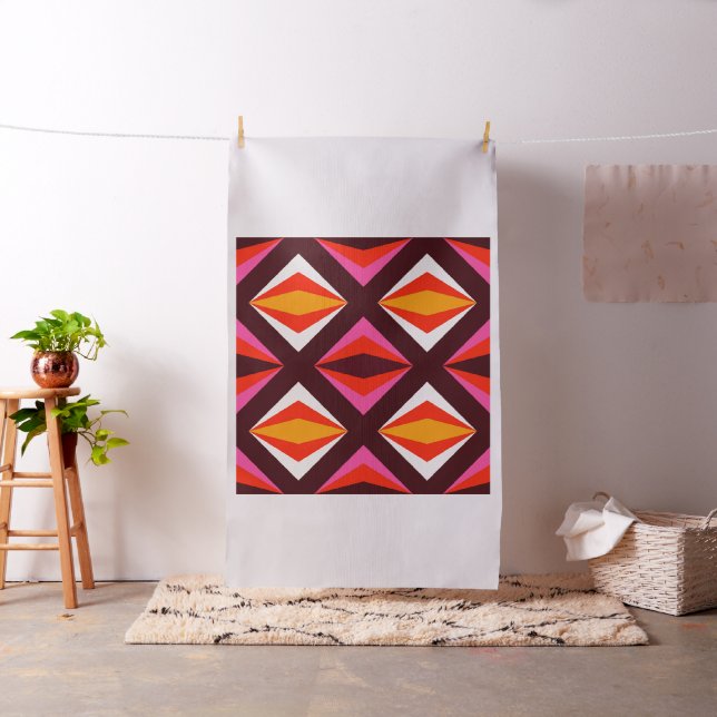 Retro Funky Tropical Diamond Boomerang  Tyg (In Situ)