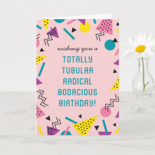 Retro Funny 80s Slang Birthday Card Kort