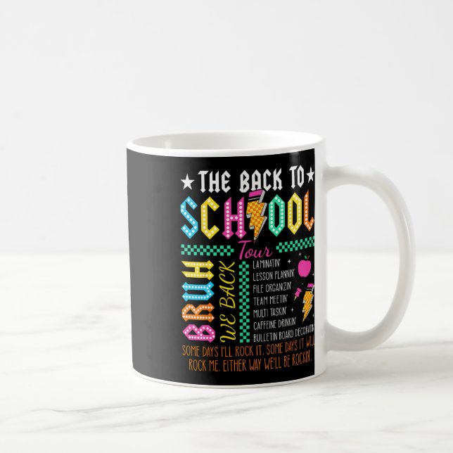 Retro Funny Back To School Tour Teacher Lightning  Kaffemugg (Höger)