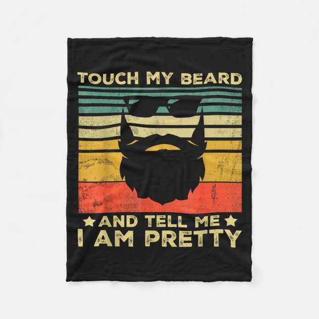 Retro Funny Beard Quote Gift For Bearded Men And L Fleecefilt (Framsidan)