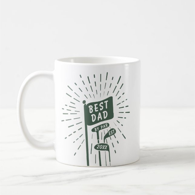 Retro Funny Best Pappa efter Par Golf-Klubbar Kaffemugg (Vänster)