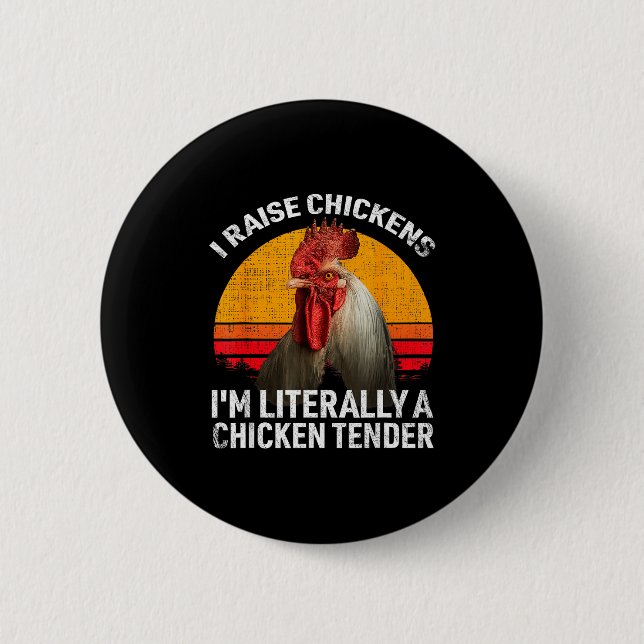 Retro Funny Chicken Lover Gift – I Raise Chickens  Knapp (Framsida)