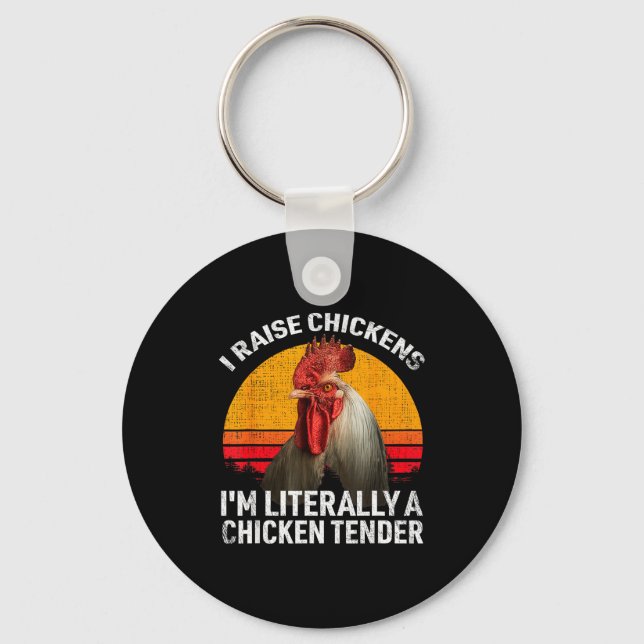 Retro Funny Chicken Lover Gift – I Raise Chickens  Nyckelring (Framsida)