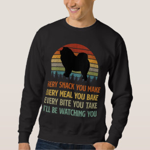 Retro Funny Chow Chow Hund älskare Owner Women Gir Lång Ärmad Tröja