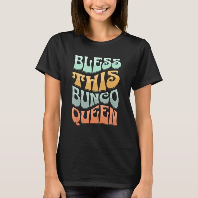 Retro Funny Christian shirts, BLESS DENNA BUNCO QU T Shirt (Framsida)