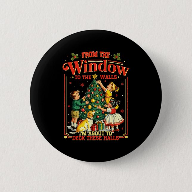 Retro Funny Christmas Holiday From The Windows To  Knapp (Framsida)