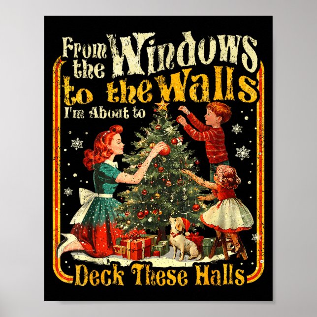 Retro Funny Christmas Holiday From The Windows To  Poster (Framsidan)