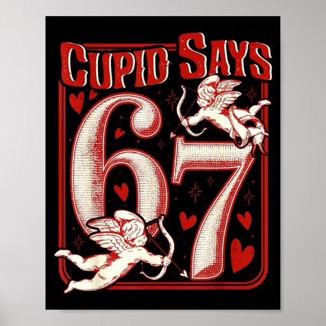 Retro Funny Cud Says 6 7 Six Seven Couples Valenti Poster (Framsidan)