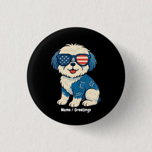 Retro Funny Denim Patch Cute Pet Hund design Knapp