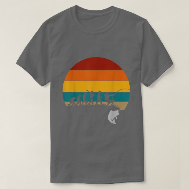 Retro Funny Fishing Evolution  T Shirt (Design framsida)