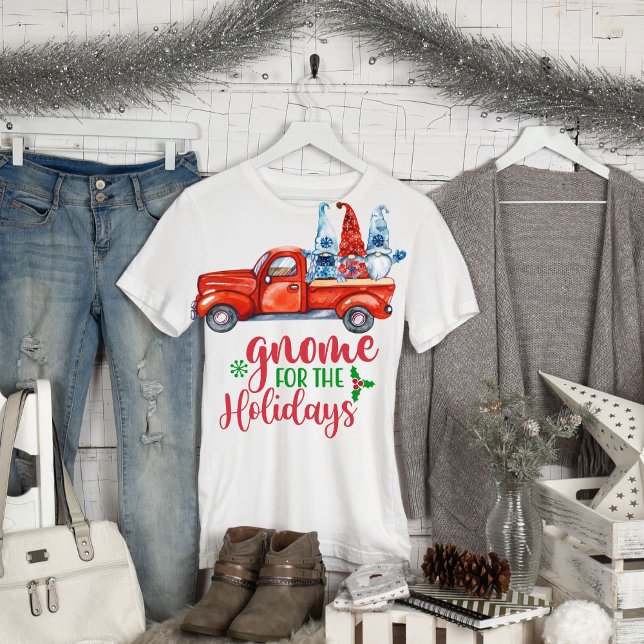 Retro Funny Gnome för Helgdagarna Jul T Shirt (Skapare uppladdad)