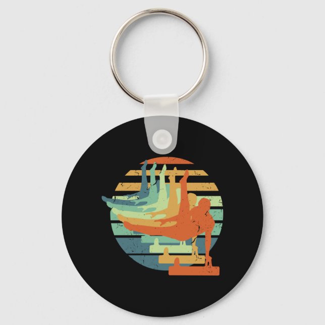 Retro Funny Gymnastic Manar Acrobatic Sports Älska Nyckelring (Framsida)