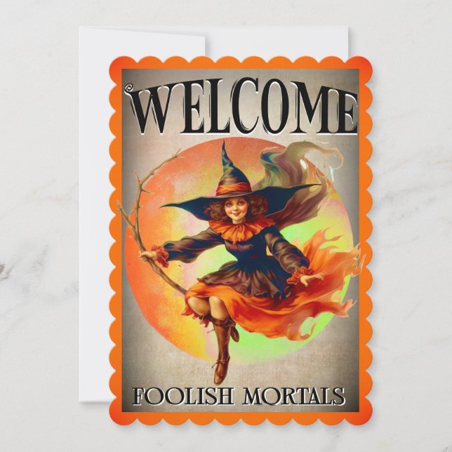 Retro Funny Halloween-kort Anteckningskort (Framsida)