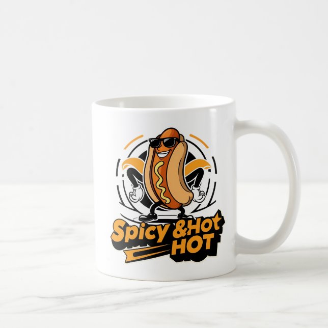Retro Funny Hot Dog Kaffemugg (Höger)