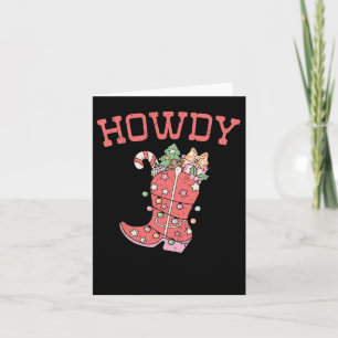 Retro Funny Howdy jul - Western Cute-familj Xm Kort