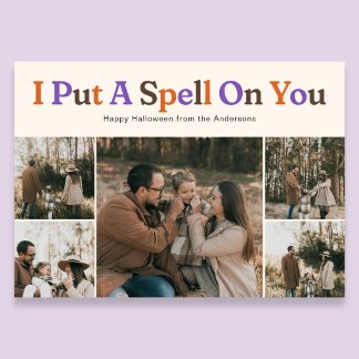 Retro Funny I Put A Spell Halloween Photo Julkort